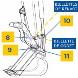 Ensemble Axe et Bagues du REPERE 11 pour TAKEUCHI TB016