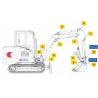 Ensemble Axe et Bagues du REPERE 10 pour KUBOTA KX019-4