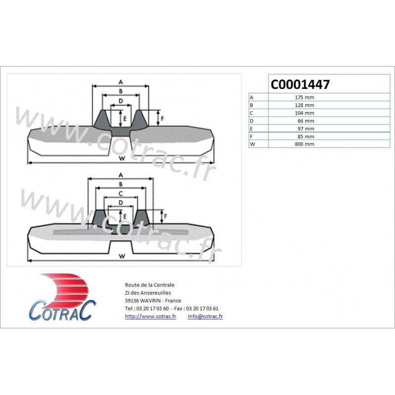 Chenille Caoutchouc 800x125Nx80