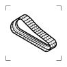 Chaîne acier tuilée (ou monobloc) au pas de 140 mm, tuile de 450 mm, en 44 maillons, voie intérieure de 53 mm