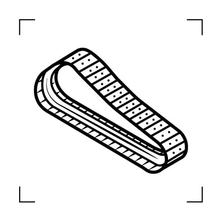 Chaîne acier au pas de 135 mm, tuile de 400 mm, en 37 maillons, voie intérieure de 31.00 mm