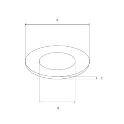 Rondelle de calage Axe de 100 mm dimensions 101x200x1