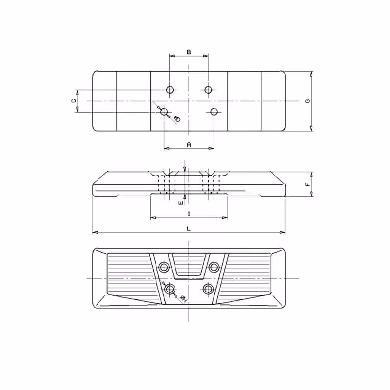 Patin caoutchouc CityPad  Accort® Pas190xL600 155,6x119,6x69mm M20