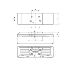 Patin caoutchouc CityPad  Accort® Pas 135 x L450 - 99x72x43mm M12