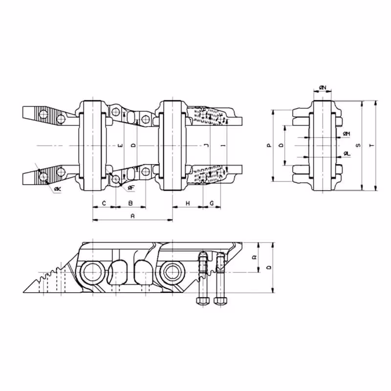 Chaîne acier nue pour Pousseur CATERPILLAR D6