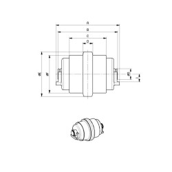 Galet inférieur SANY SY55C
