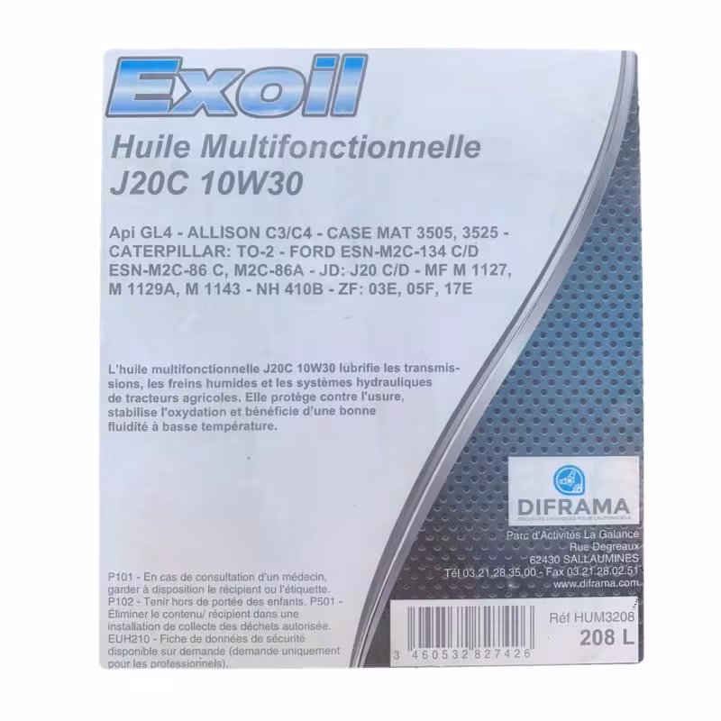 Huile multifonctionnelle 10W30 - Fût 208 L - LIVRAISON GRATUITE !