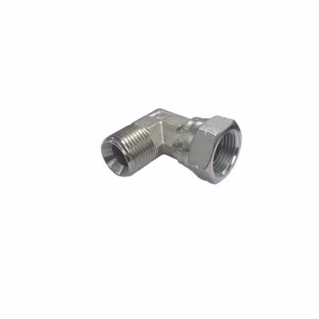 Raccord hydraulique 1/2'' mâle BSP vers 1/2'' femelle BSP coudé