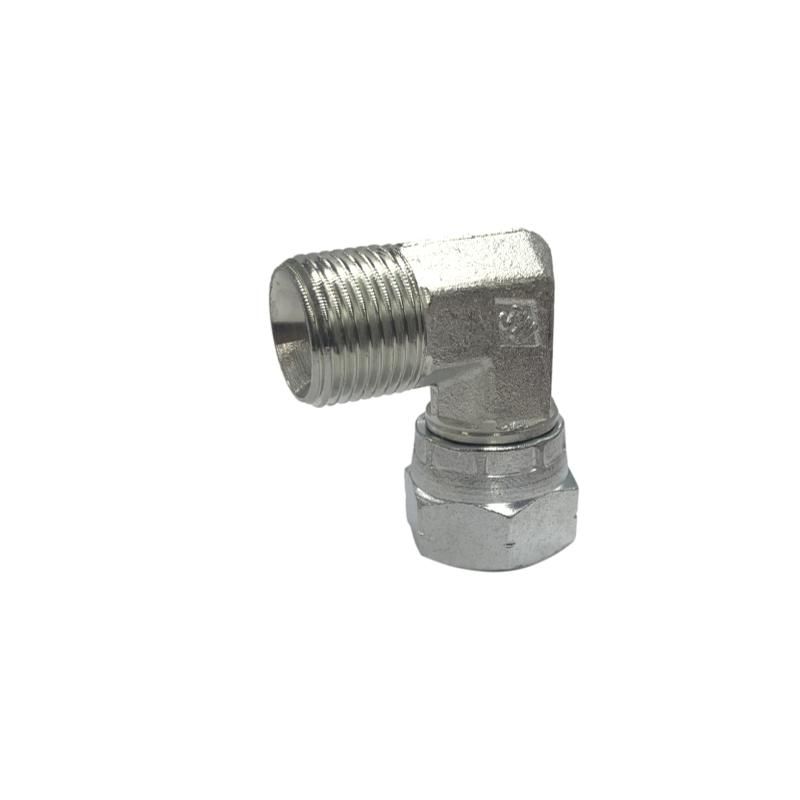 Raccord hydraulique 1/2'' mâle BSP vers 1/2'' femelle BSP coudé