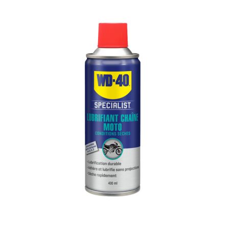 WD-40 Lubrifiant chaîne moto cond. sèches 400 ml WD-40 Lubrifiant chaîne moto cond. sèches 400 ml