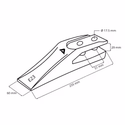 Dent boulonnée E23 - Pour mini-pelle, mini-chargeur etc.