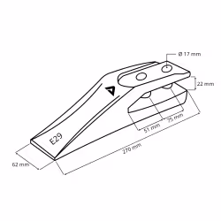 Dent boulonnée E29 - Pour mini-pelle, mini-chargeur etc.