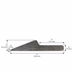 Lame demi-flèche, acier 520HB, profil 203 x 19 mm - 3 mètres