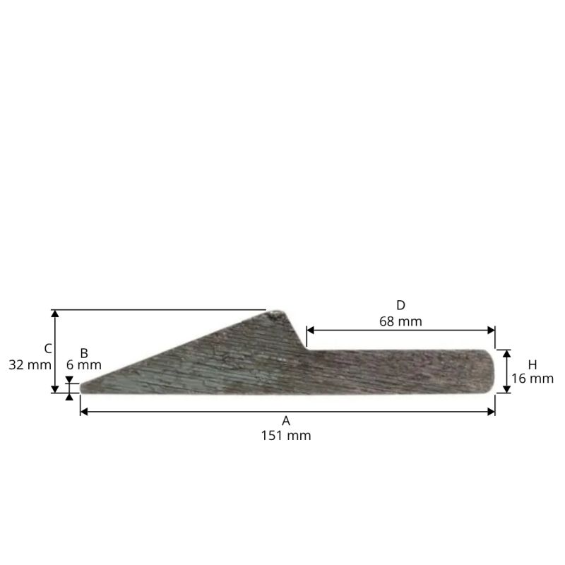 Lame demi-flèche, acier 520HB, profil 151 x 16 mm - 2.5 mètres