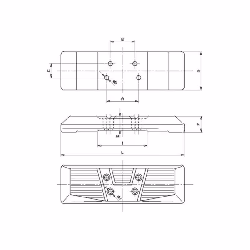 Patin caoutchouc CityPad  Accort® Pas190xL600 160,4x124,4x62mm M20