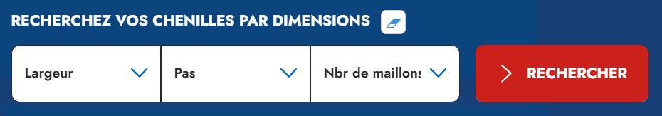 Moteur de recherche COTRAC.fr par dimensions
